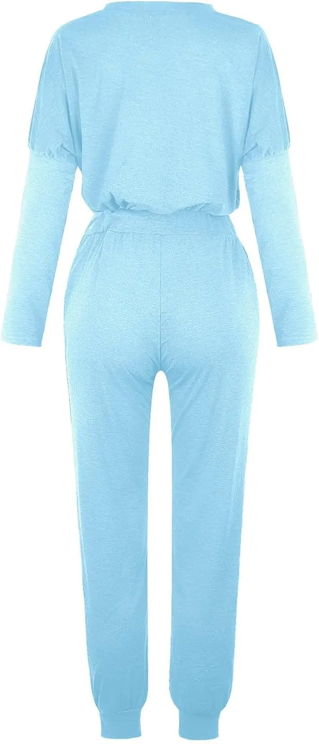 2 Piece Outfits for Women Sweatsuit Long Sleeve Pullover Top with Jogger Sweatpants Fall Fashion Loungewear Set