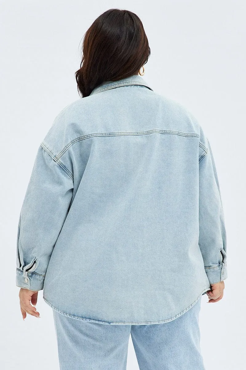 Denim Shirt Long Sleeve Relaxed Fit