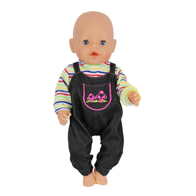 Doll Jump Suits Fit For 43cm Baby Born Zapf Doll Reborn Baby Clothes And 17inch Doll Accessories