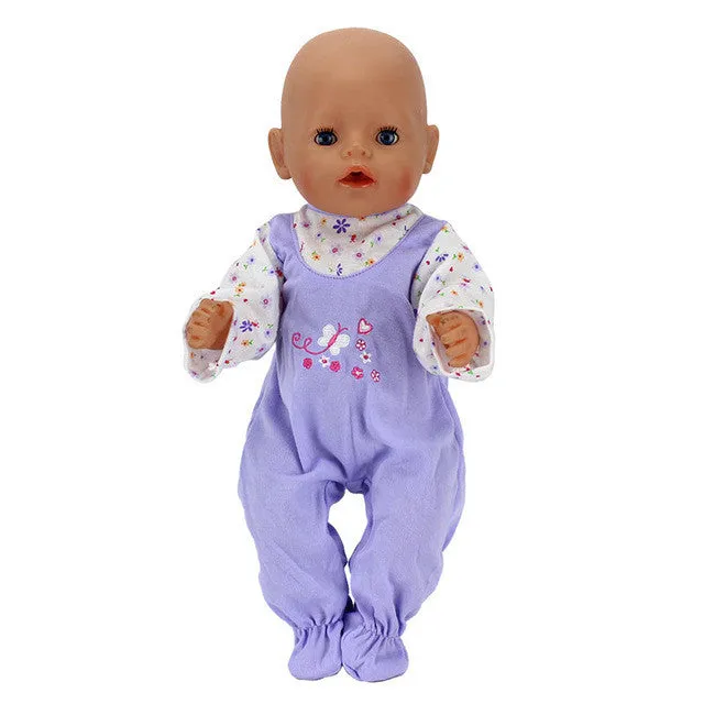 Doll Jump Suits Fit For 43cm Baby Born Zapf Doll Reborn Baby Clothes And 17inch Doll Accessories