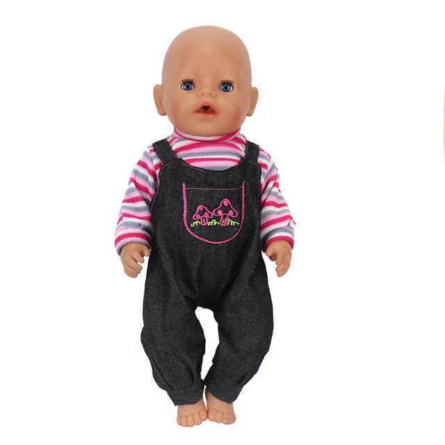Doll Jump Suits Fit For 43cm Baby Born Zapf Doll Reborn Baby Clothes And 17inch Doll Accessories