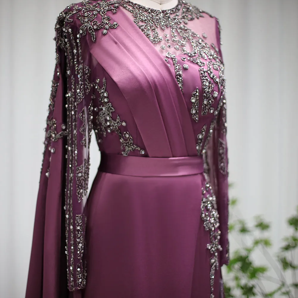 For Sale Burgundy Evening Dress with Cape Sleeve SS276