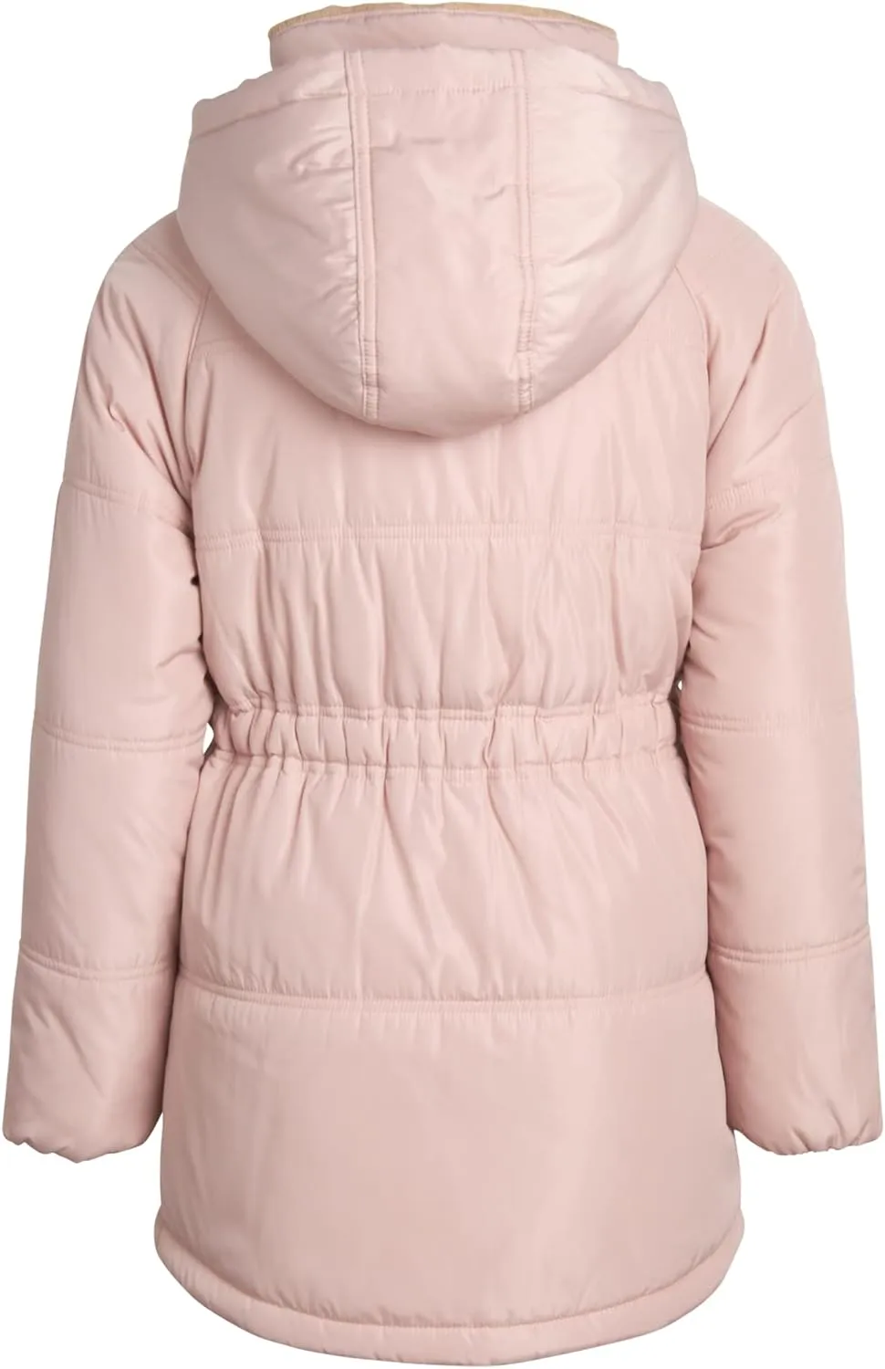 Heavyweight Bubble Puffer Winter Jacket - Anorak Ski Jacket with Cinched Waist and Sherpa Fur Hood