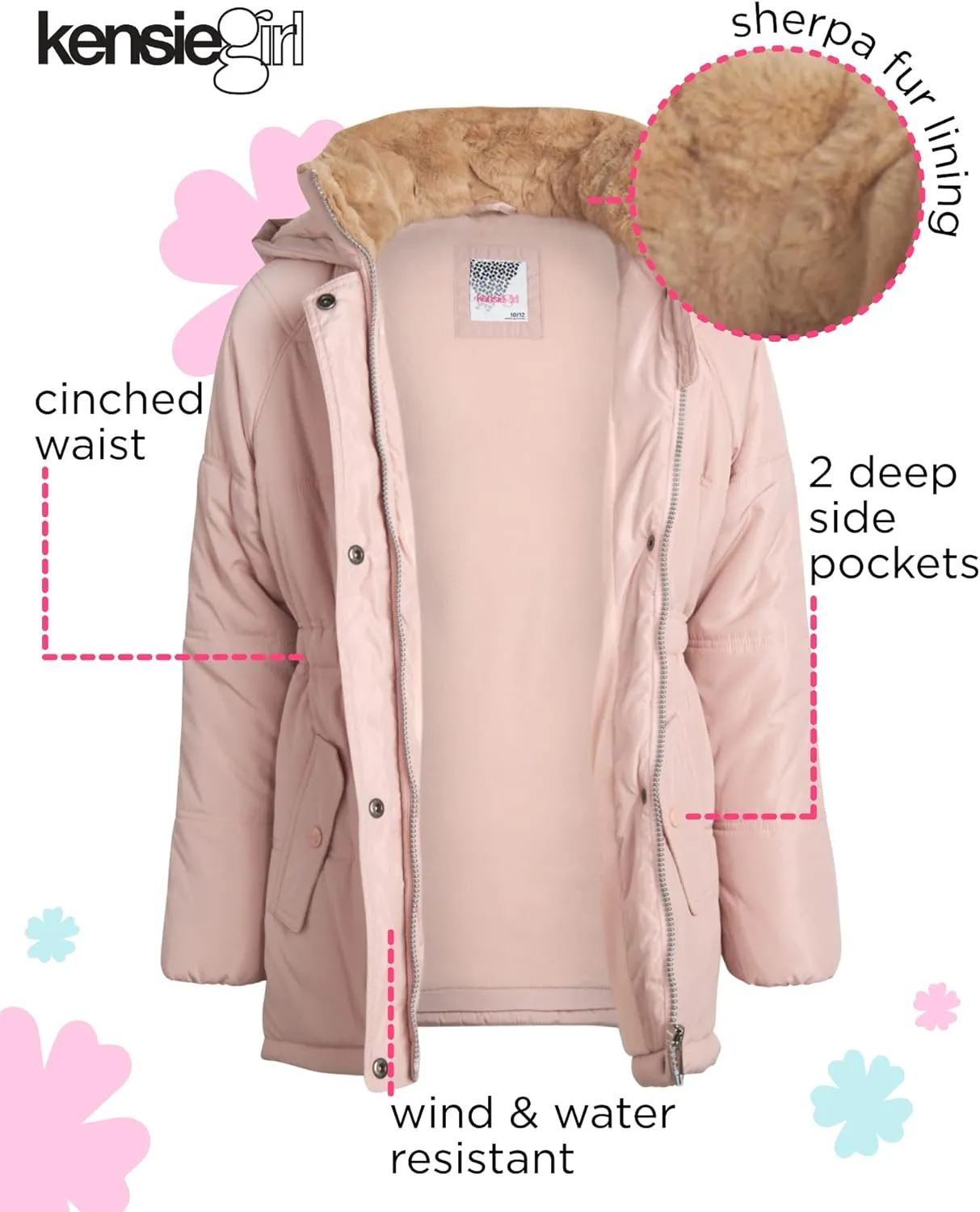 Heavyweight Bubble Puffer Winter Jacket - Anorak Ski Jacket with Cinched Waist and Sherpa Fur Hood