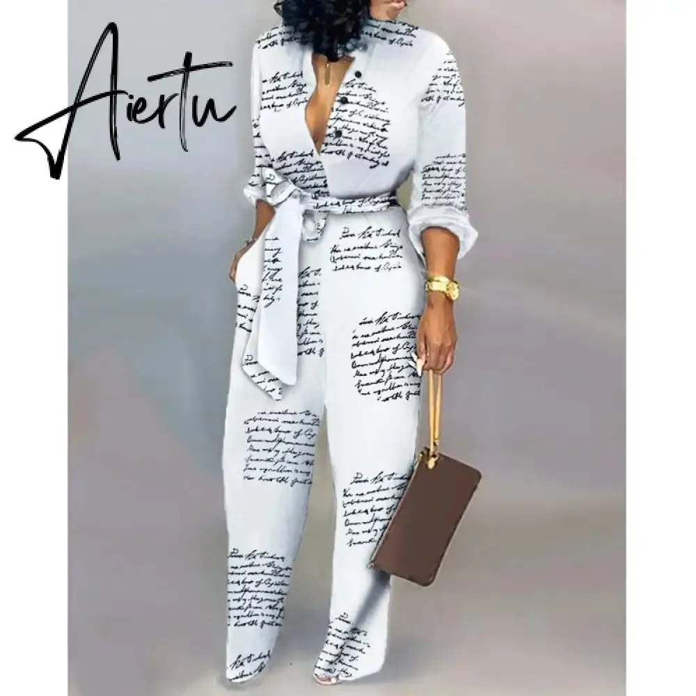 Leopard Tied Waist Long Sleeve Jumpsuit Women Rompers Fashion One Piece Overalls Casual Jumpsuits Streetwear Dropshipping