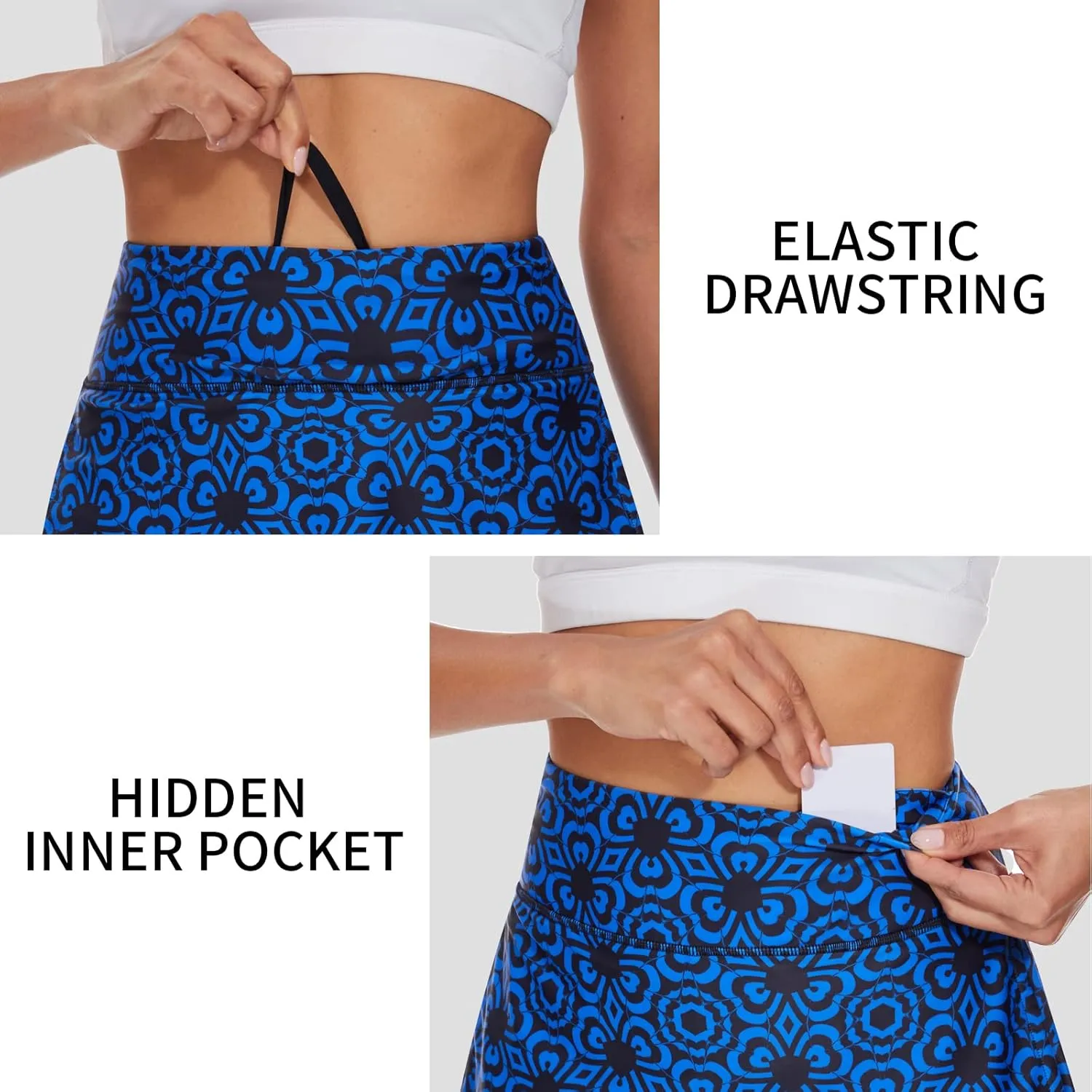 M MOTEEPI Skorts for Woman Golf Skirt Knee Length Tennis Athletic Skorts with Pockets