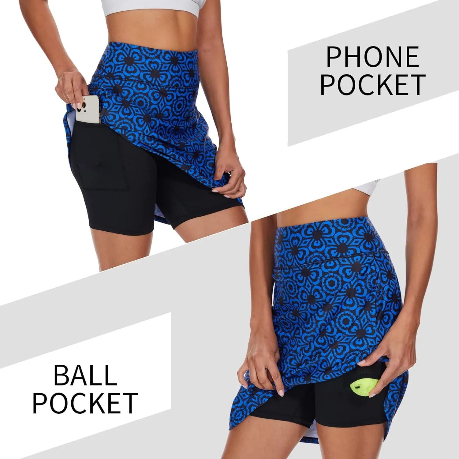 M MOTEEPI Skorts for Woman Golf Skirt Knee Length Tennis Athletic Skorts with Pockets