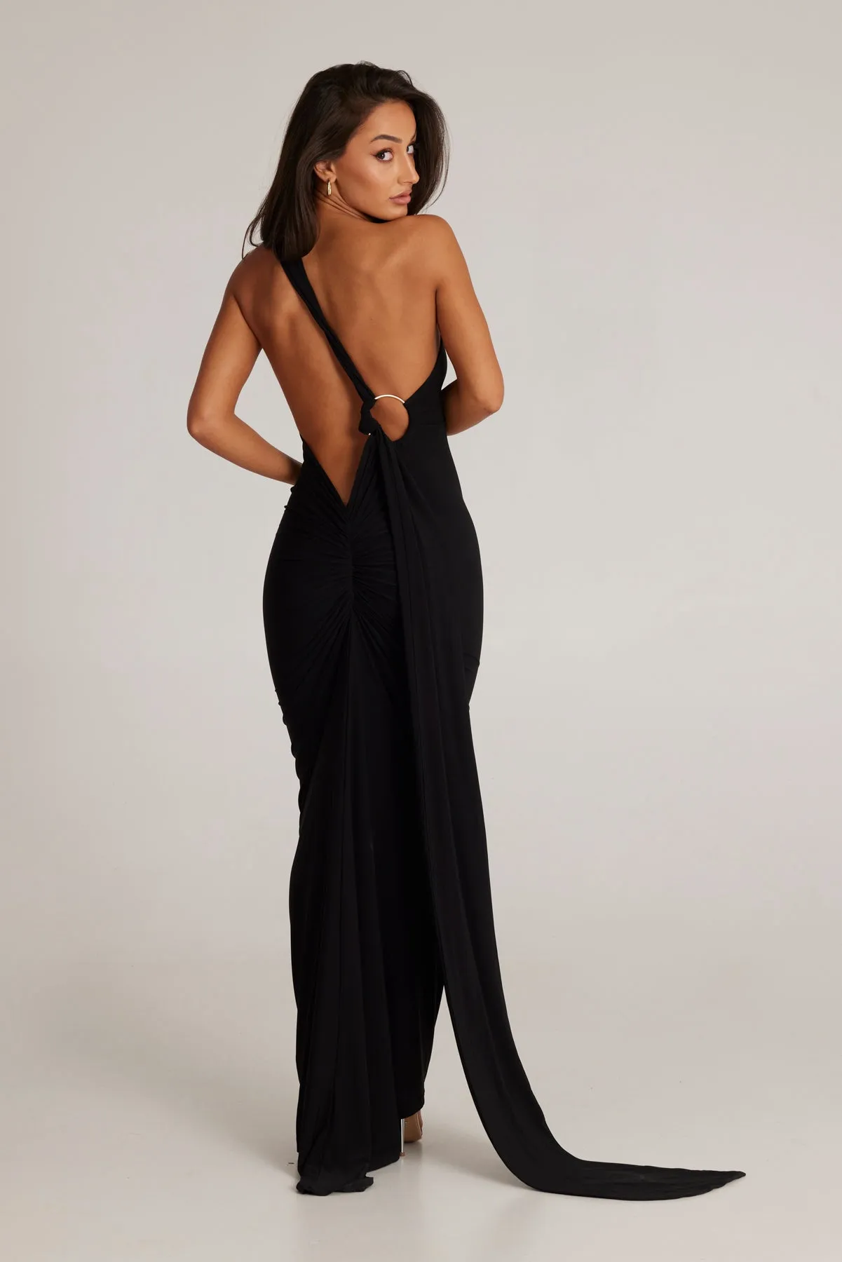 MÉLANI The Label CONSTANTINA Asymmetric Halterneck Midi Dress