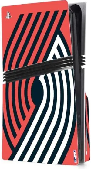 Skinit Decal Gaming Skin Compatible with PS5 Pro Disk Console - Officially Licensed NBA Portland Trail Blazers Large Logo Design