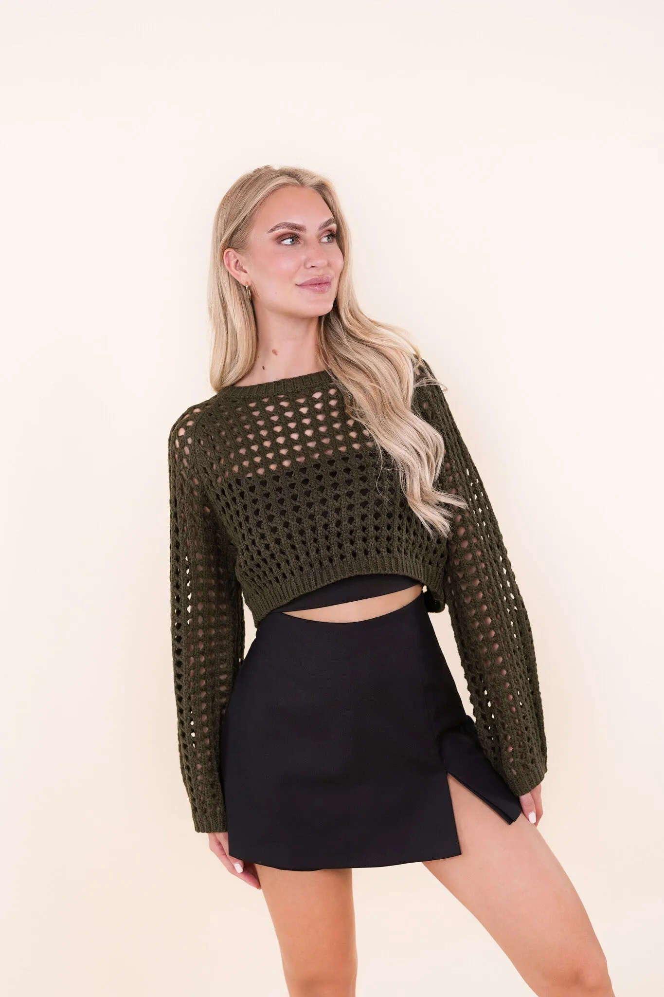 Skort dames met splitje zwart