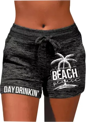 Summer Drawstring Waist Sweat Shorts for Women Casual Gym Running Shorts Vacation Beach Comfy Lounge Shorts with Pockets