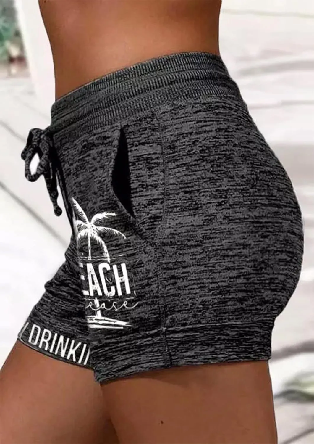 Summer Drawstring Waist Sweat Shorts for Women Casual Gym Running Shorts Vacation Beach Comfy Lounge Shorts with Pockets