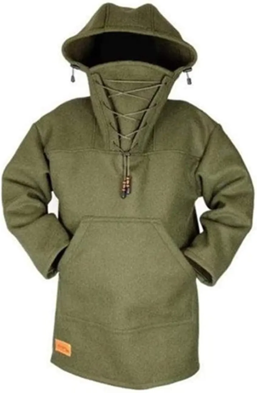 Winter Men's Leisure Jacket, Men's Wool Heavy Coat, Hooded Sweatshirt S-5XL