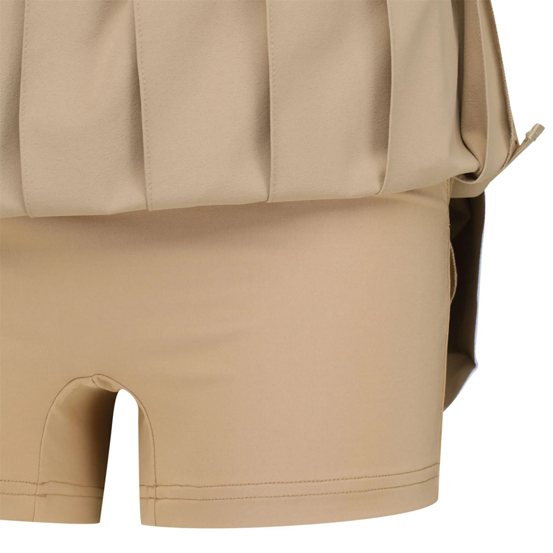 Womens Block Pleats Skort Brown - W23