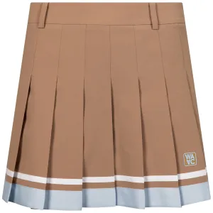 Womens Block Pleats Skort Brown - W23