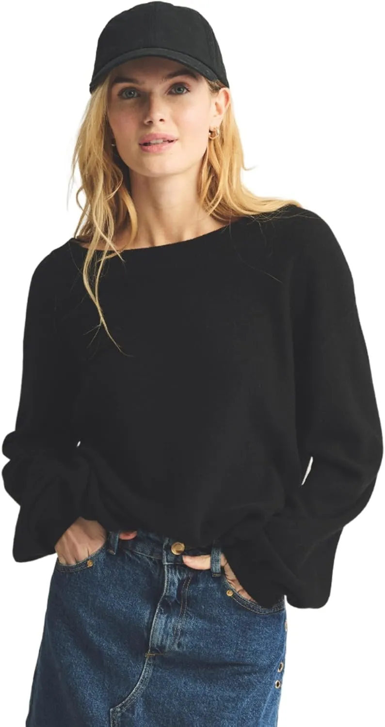 Women's Lightweight Reversible Cashmere Wide Neck Sweater