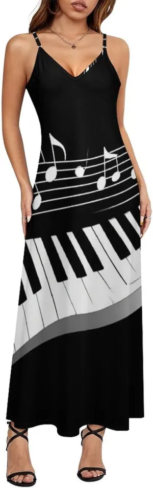 Women's Sexy V Neck Long Sleeveless Dress Full Slip for Under Dress