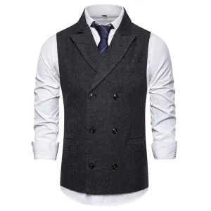 xiangtuibao Mens Sleeveless Suit Vest Waistcoat Vest Men Double Breasted Suit Vests  Vintage Formal Blazers Waistcoat Men's Wedding Vest Top
